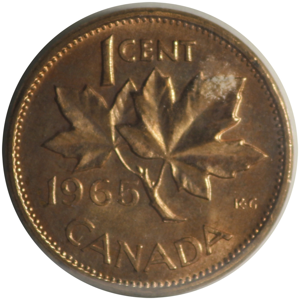 1965 SmBds Blt 5 (Type 2) Canada 1-cent ICCS Certified MS64 Red