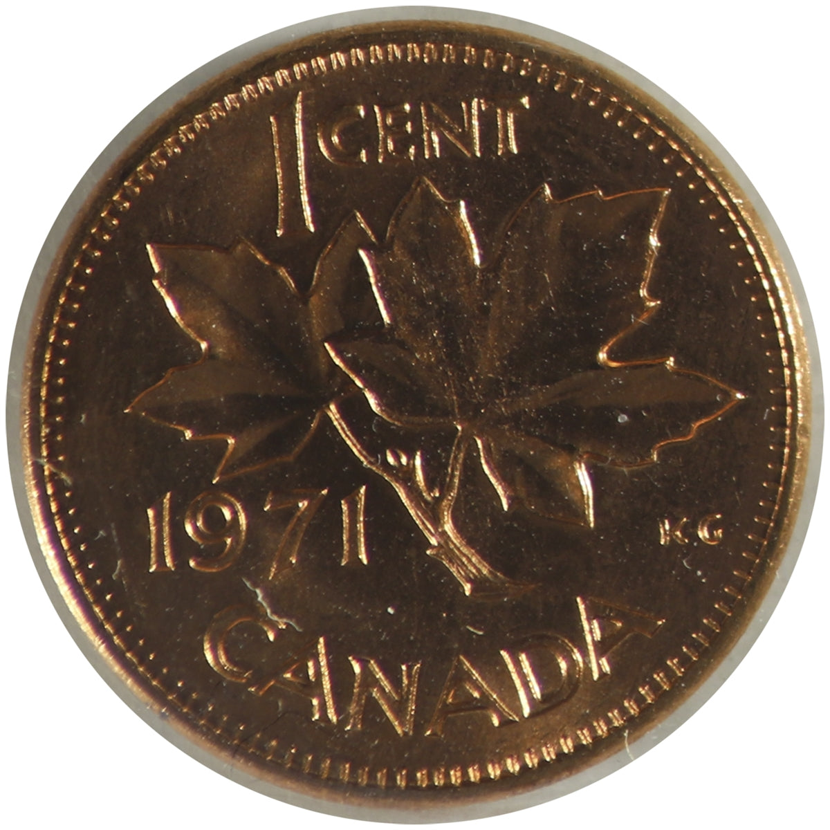 1971 Canada 1-cent ICCS Certified MS64 Red