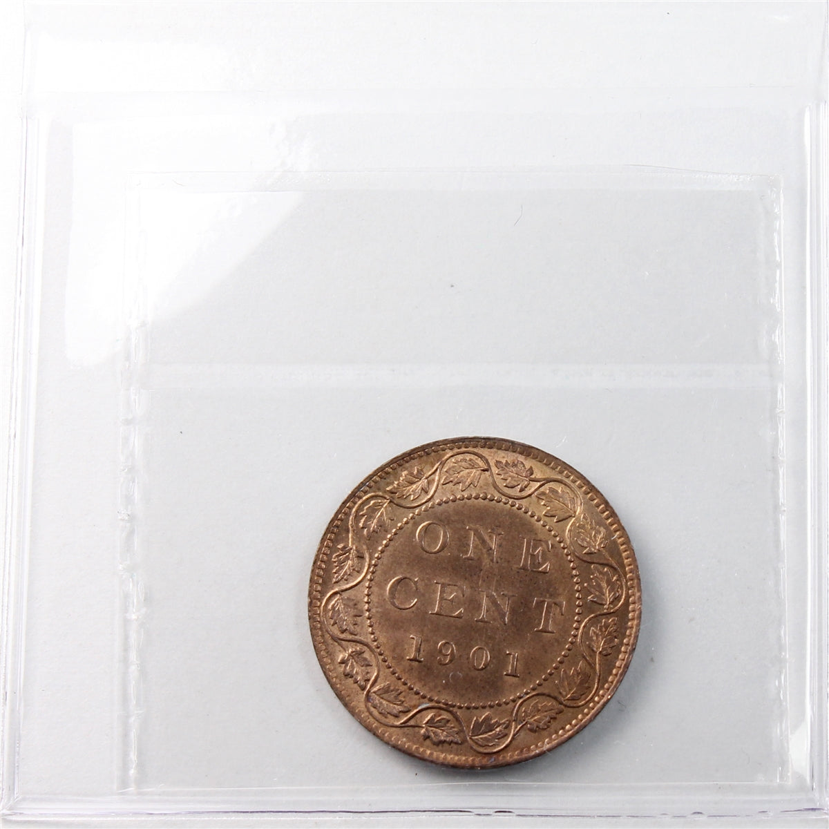 1901 Canada 1-cent ICCS Certified MS-63 Red