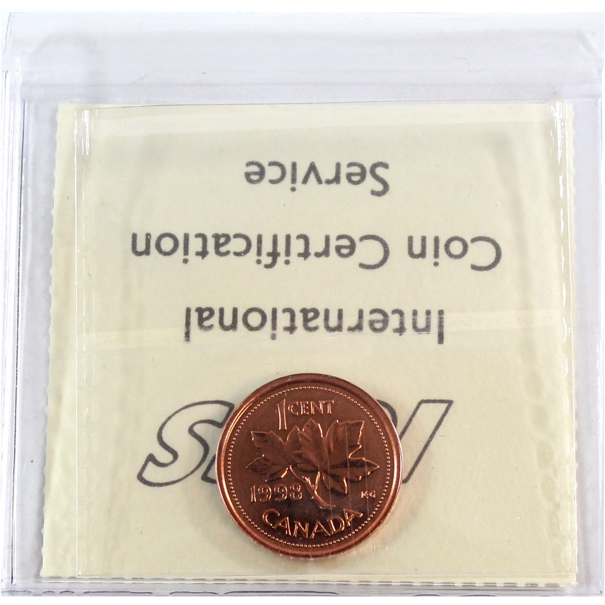 1998W Canada 1-cent ICCS Certified MS-64 Red; NBU
