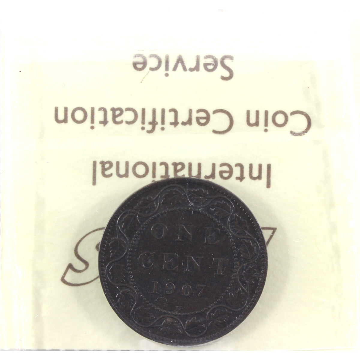 1907H Canada 1-cent ICCS Certified EF-40