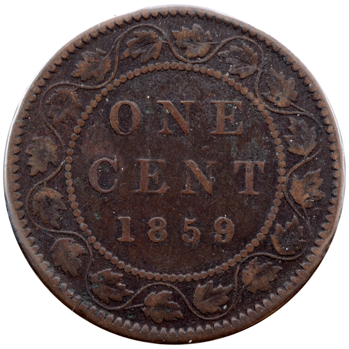 1859 Wide 9/8 Canada 1-cent Very Good (VG-8)
