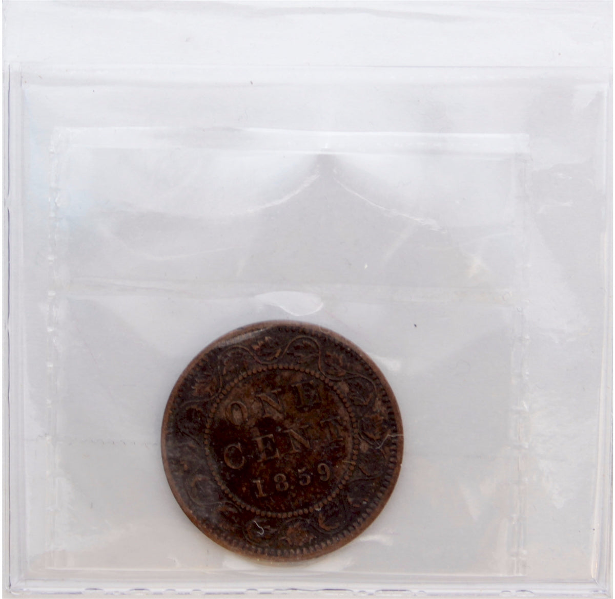 1859 Narrow 9, Low 9 Canada 1-cent ICCS Certified VF20