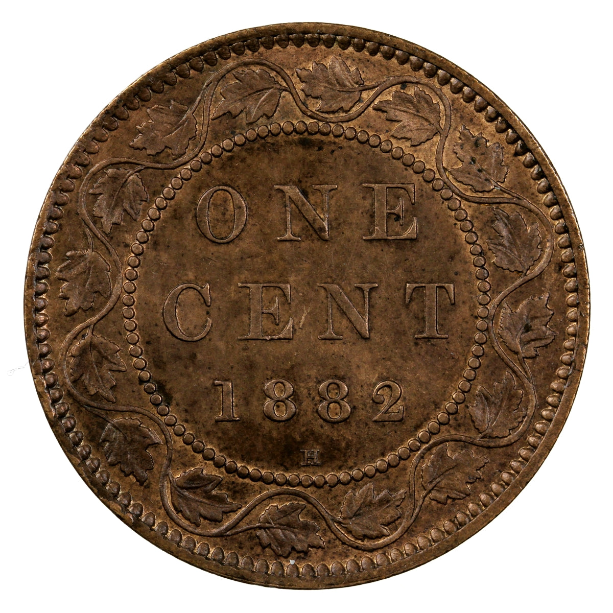 1882H Obv. 1 Canada 1-cent UNC+ (MS62) $