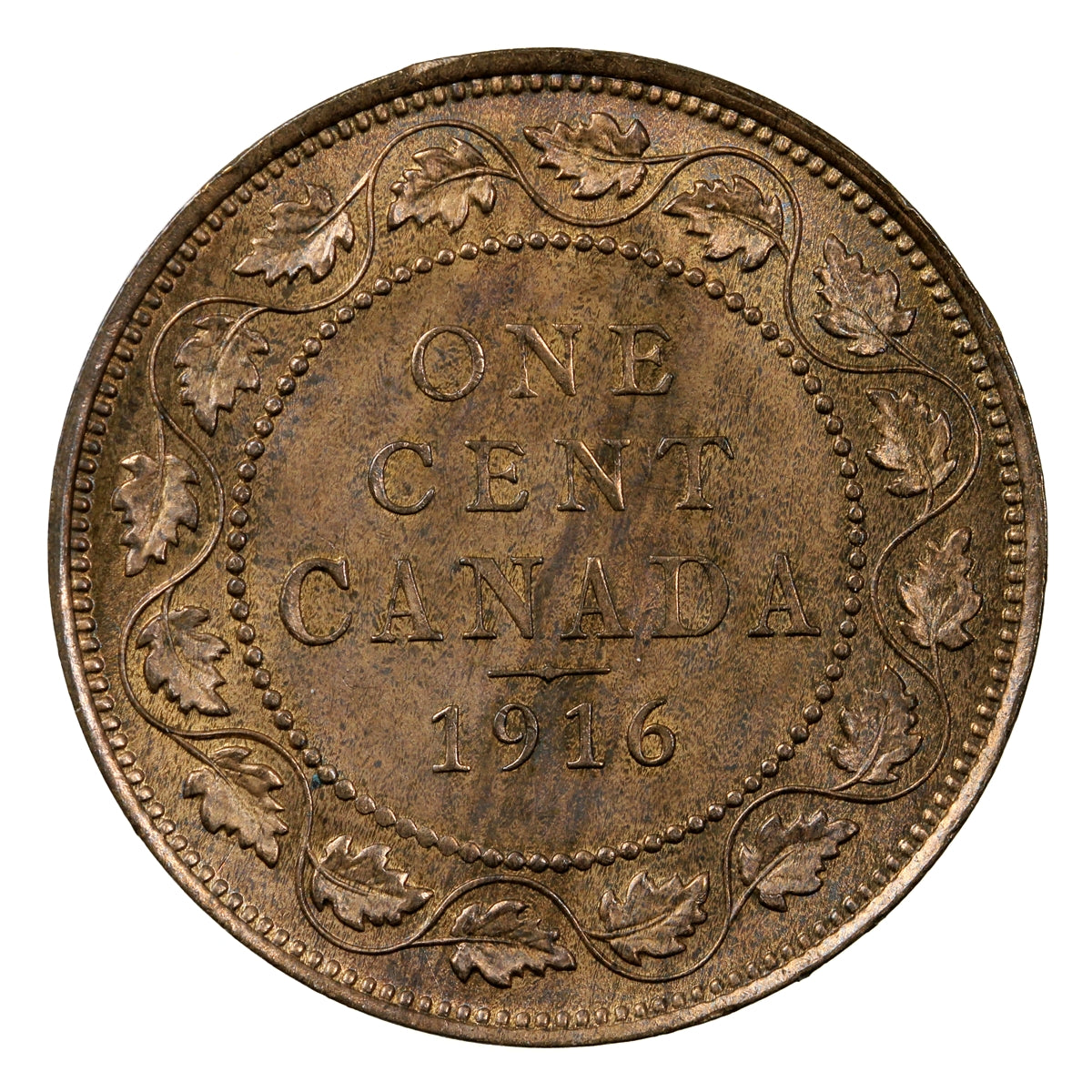 1916 Canada 1-cent Brilliant Uncirculated Red & Brown (MS63) $