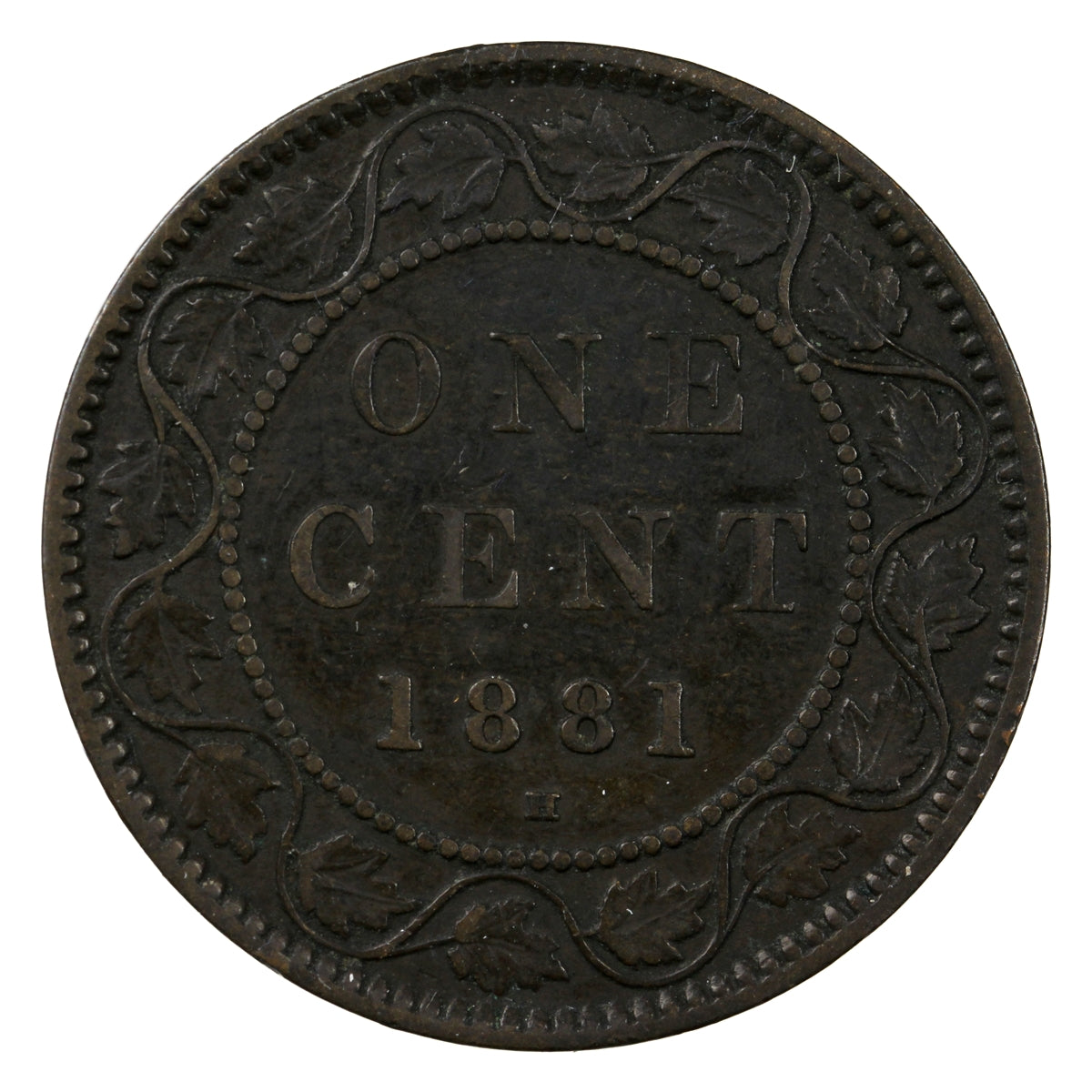 1881H Obv. 1 Triple Punched "N" Canada 1-cent F-VF (F15)