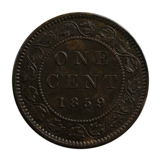 1859 Wide 9/8 Canada 1-cent AU-UNC (AU55) $