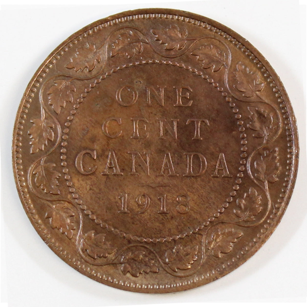 1918 Canada 1-cent Brilliant Uncirculated R & B (MS63) $