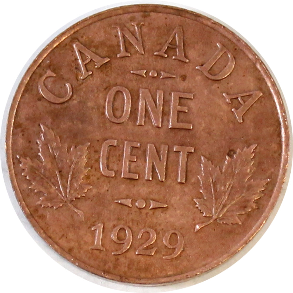 1929 Canada 1-cent Brilliant Uncirculated (MS63) Lustrous Brown $