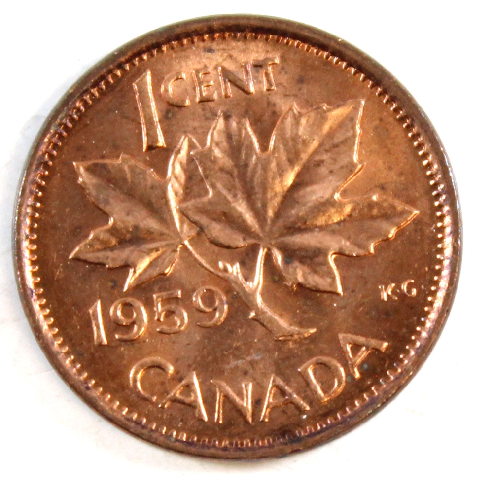 1959 Canada 1-cent Uncirculated (MS-60)