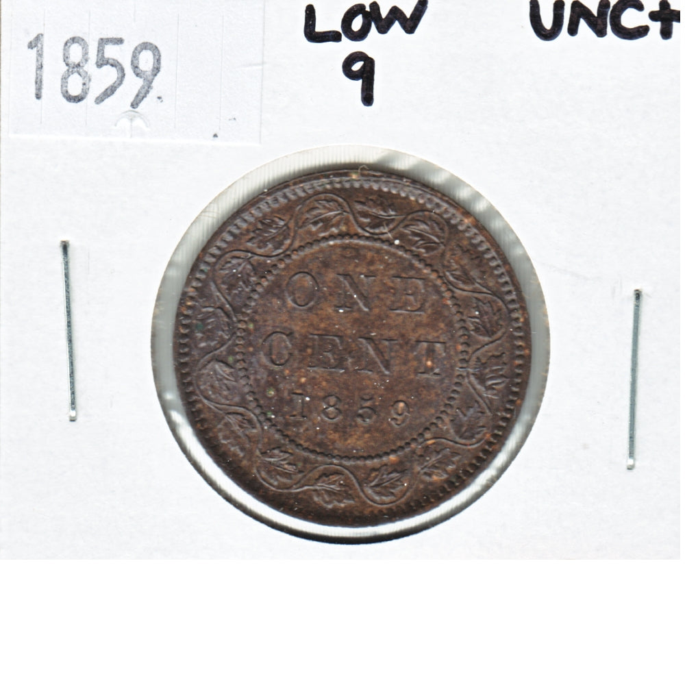 1859 Low 9 Canada 1-cent UNC+ (MS62) $