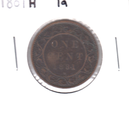 1881H Obv. 1a Canada 1-cent VG-F (VG10)
