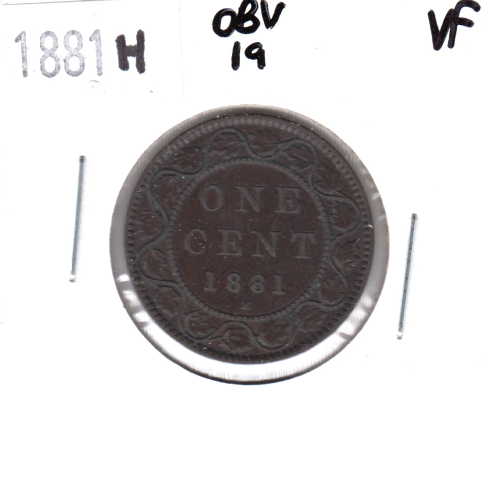 1881H Obv. 1a Canada 1-cent Very Fine (VF20)