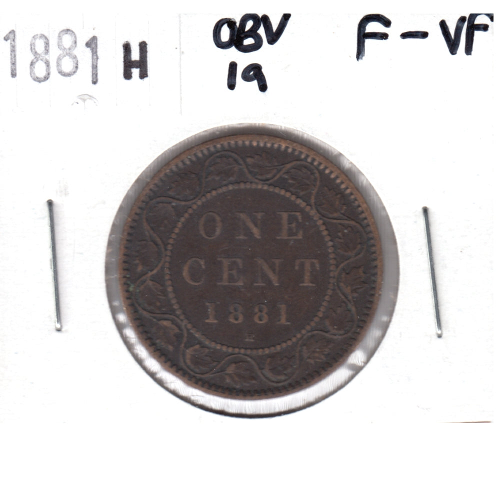 1881H Obv. 1a Canada 1-cent F-VF (F15)