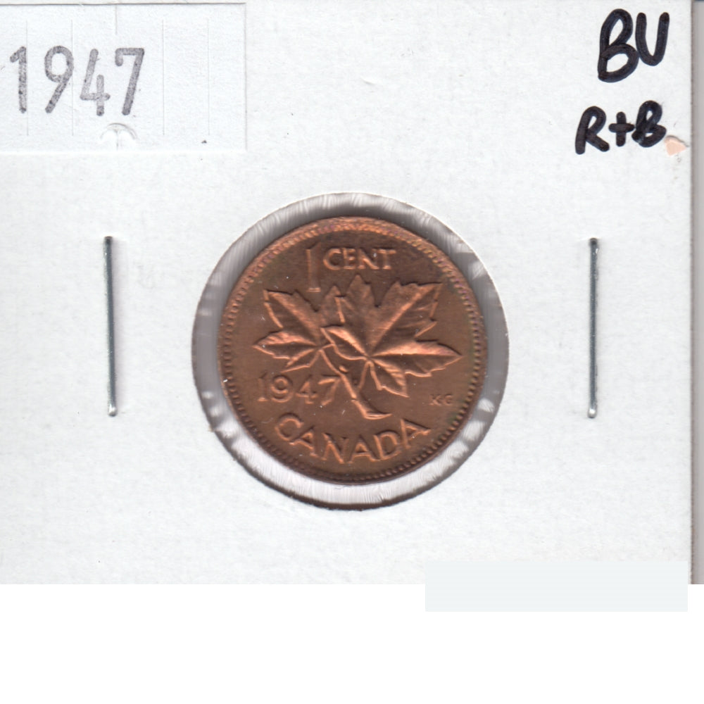 1947 Canada 1-cent Brilliant Uncirculated R & B (MS63)