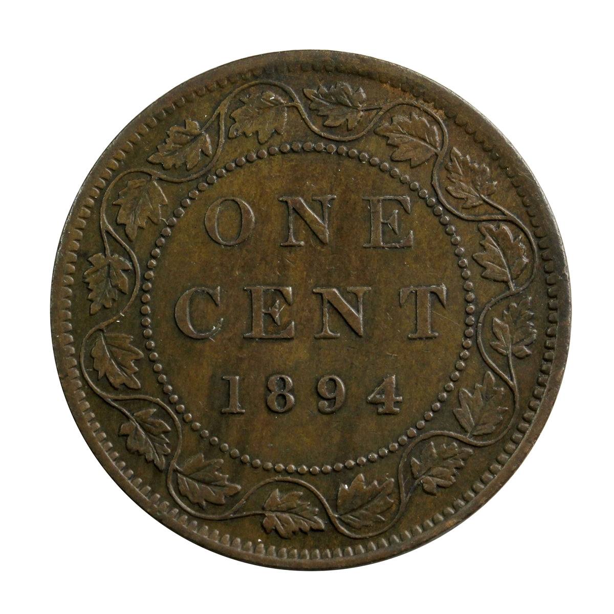 1894 Large 4 Canada 1-cent Extra Fine (EF40) $