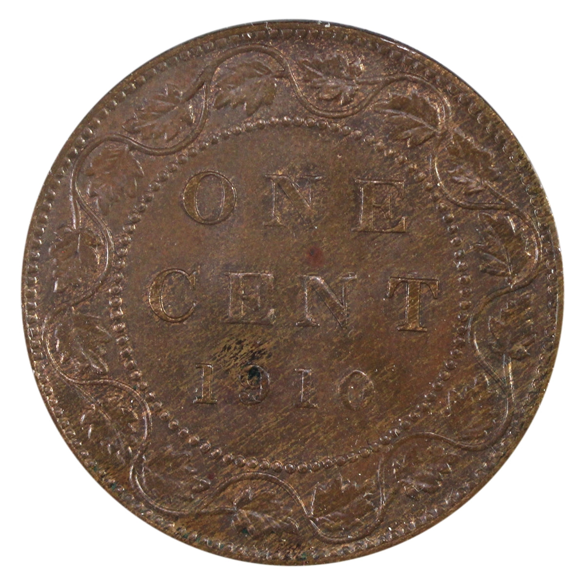 1910 Canada 1-cent UNC+ (MS62) Brown