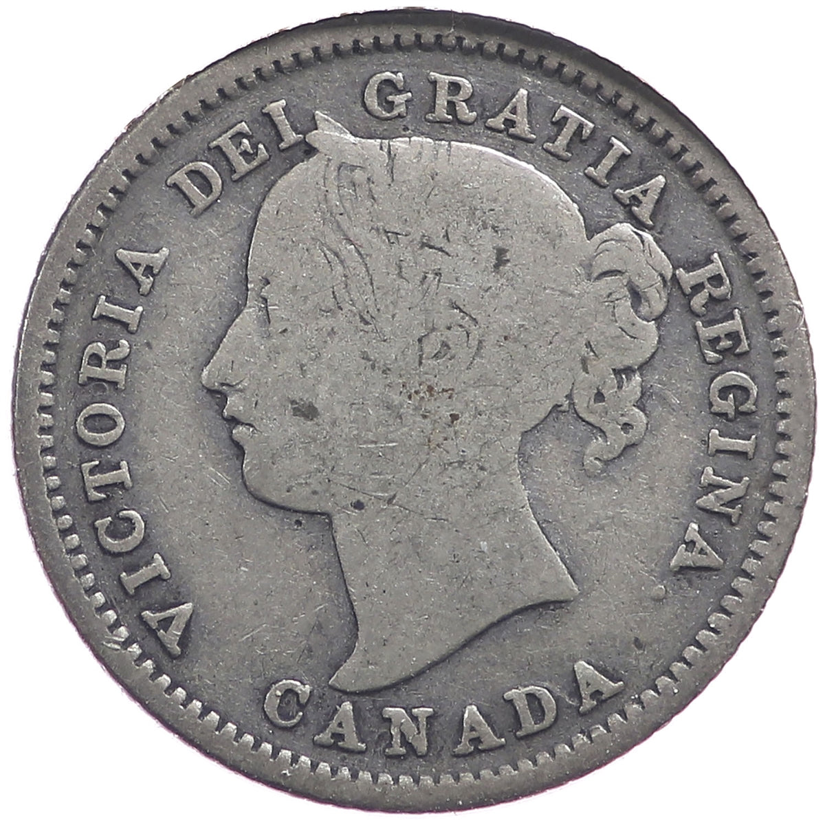 1870 Narrow 0 Canada 10-cents G-VG (G6)