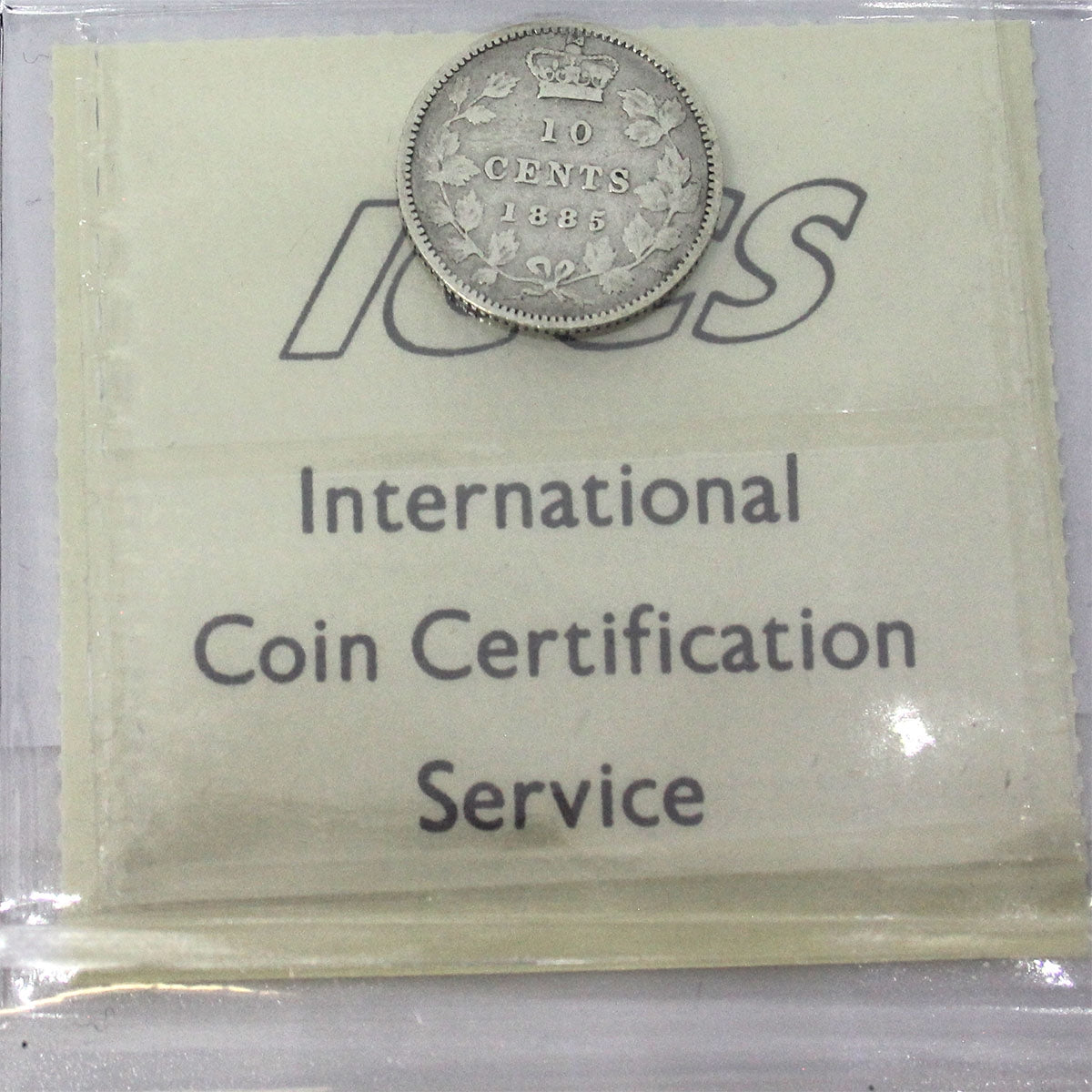 1885 Obv. 4 Canada 10-cents ICCS Certified G-6