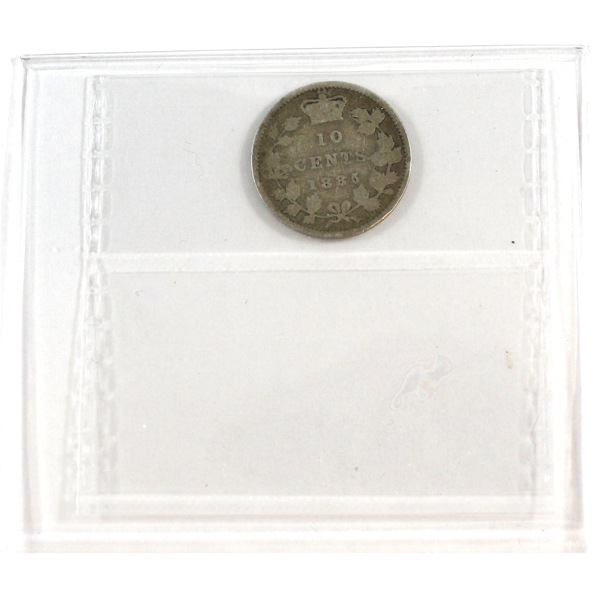 1885 Obv. 5 Canada 10-cents ICCS Certified G-4