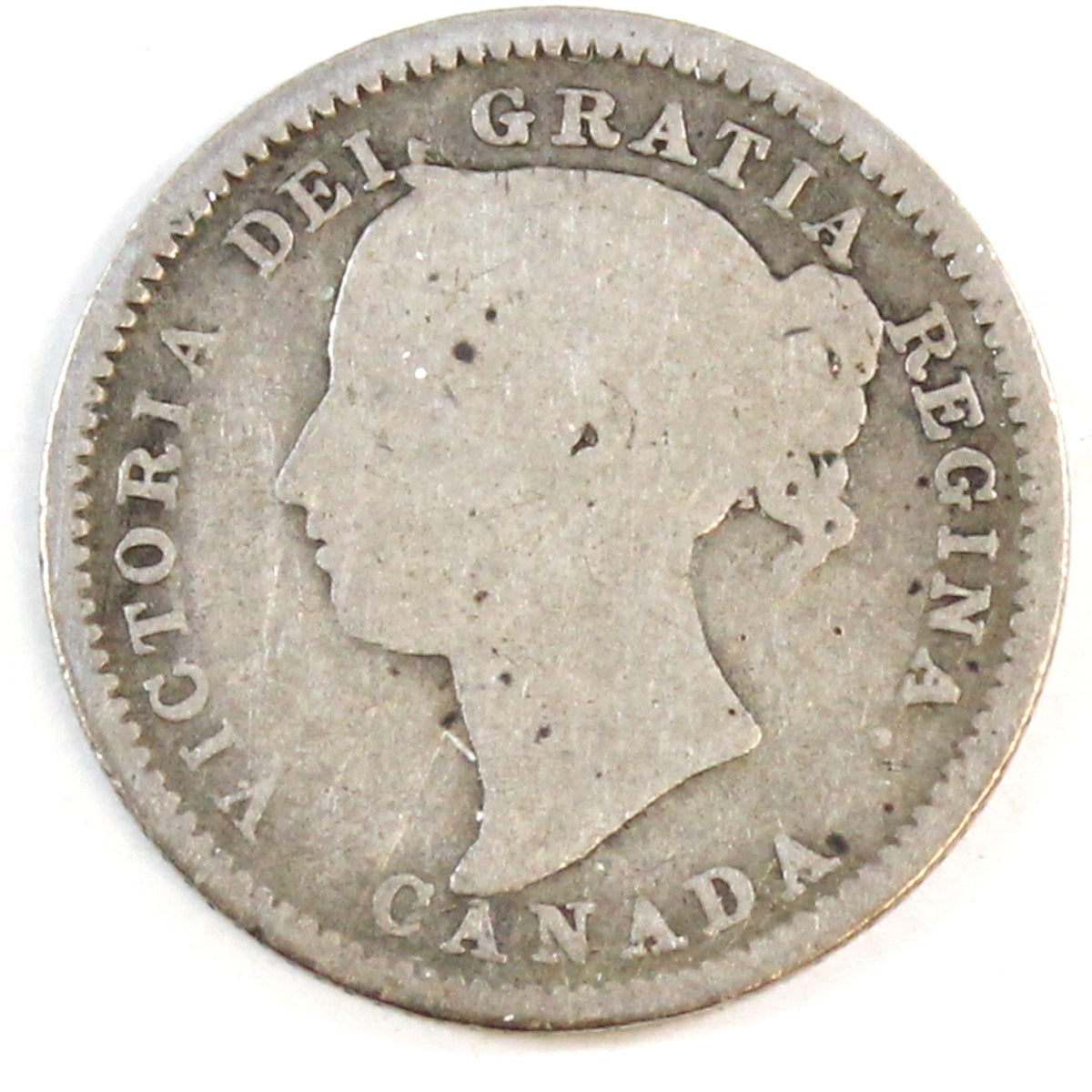 1885 Obv. 5 Canada 10-cents Good (G4) $