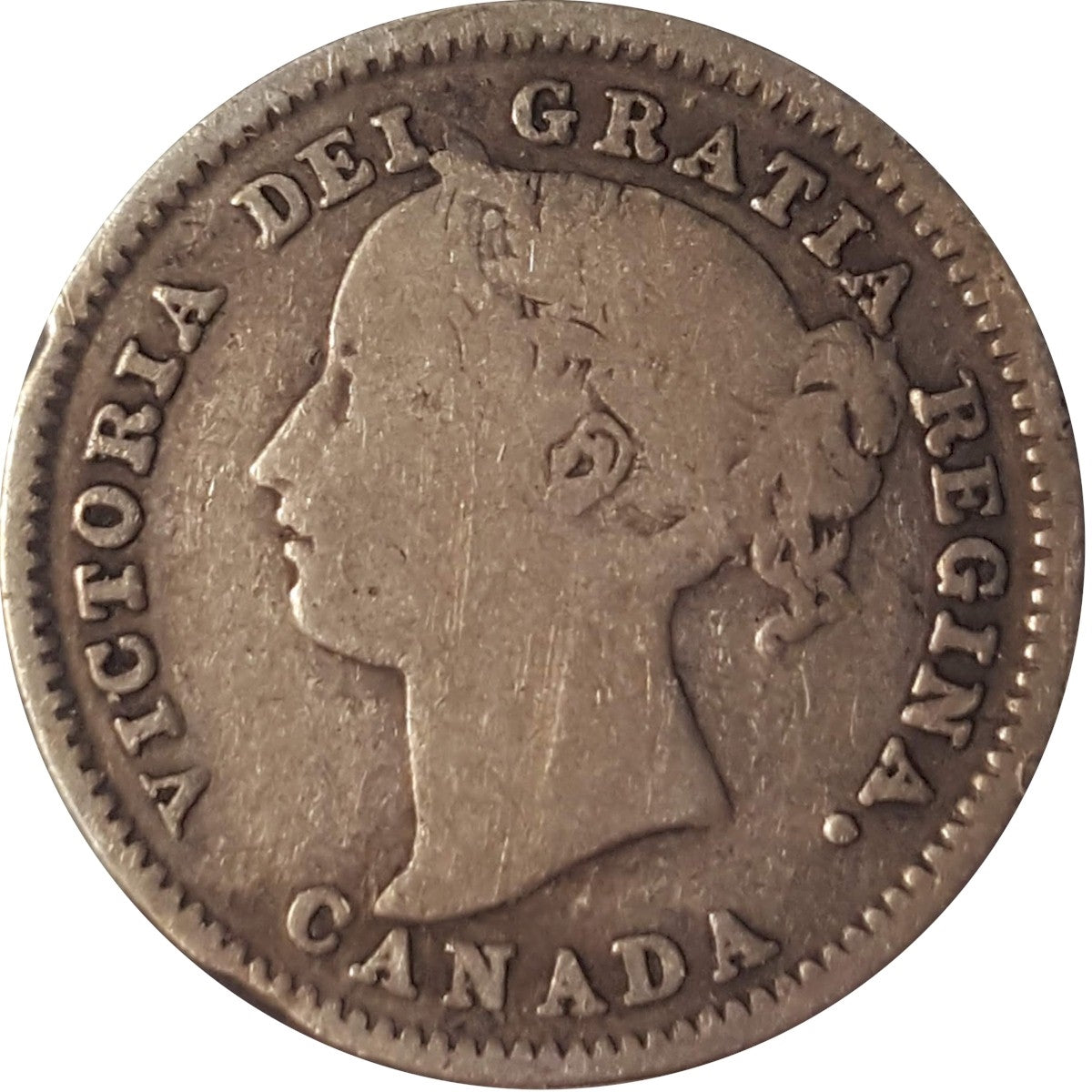 1886 Large Knobbed 6 Obv. 4 Canada 10-cents G-VG (G-6) $