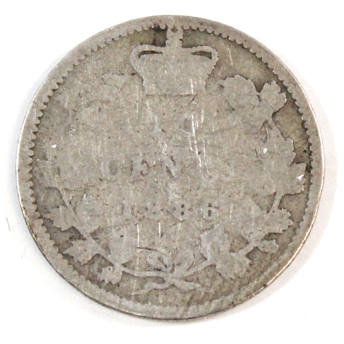 1886 Large Knobbed 6 Obv. 4 Canada 10-cents Good (G-4)