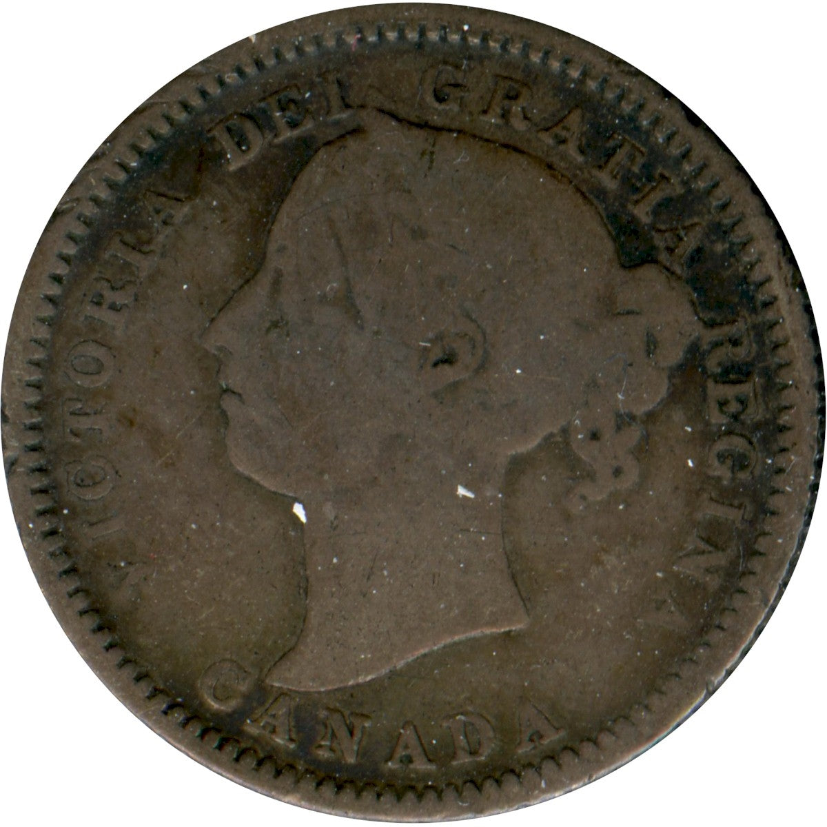 1886 Large Knobbed 6 Obv. 5 Canada 10-cents G-VG (G6)