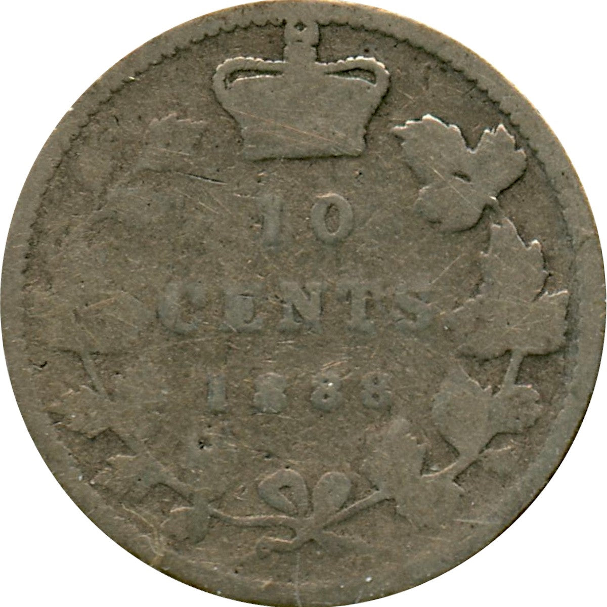 1888 Canada 10-cents About Good (AG-3)