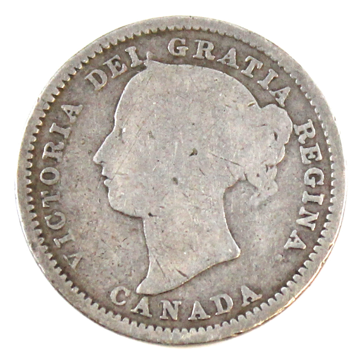 1893 Flat Top 3 Obv. 5 Canada 10-cents Good (G4)