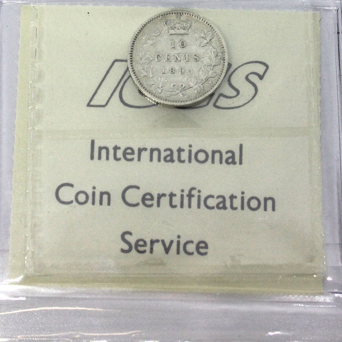 1893 Flat Top 3, Obv. 6 Canada 10-cents ICCS Certified VF20