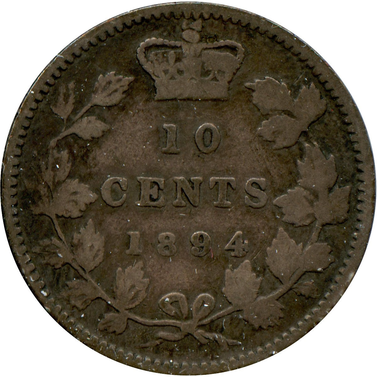 1894 Obv. 6 Canada 10-cents VG-F (VG-10) $