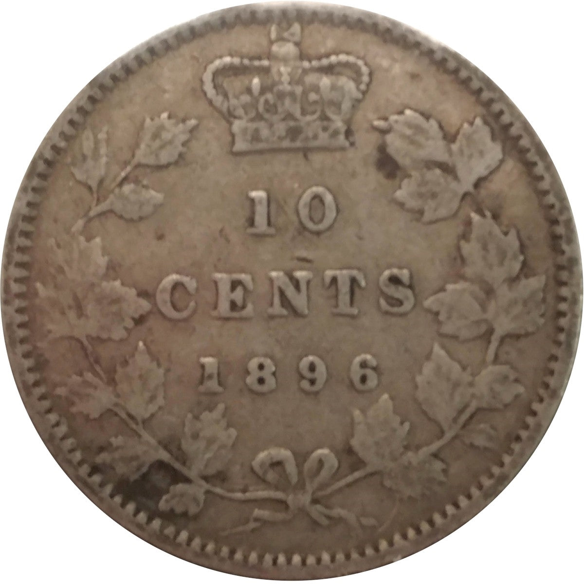 1896 Obv. 6 Canada 10-cents F-VF (F-15) $