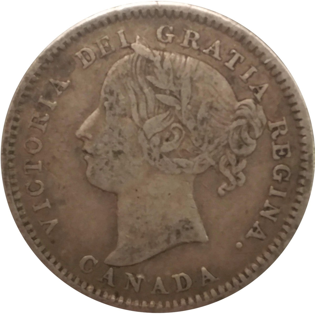 1896 Obv. 6 Canada 10-cents F-VF (F15)