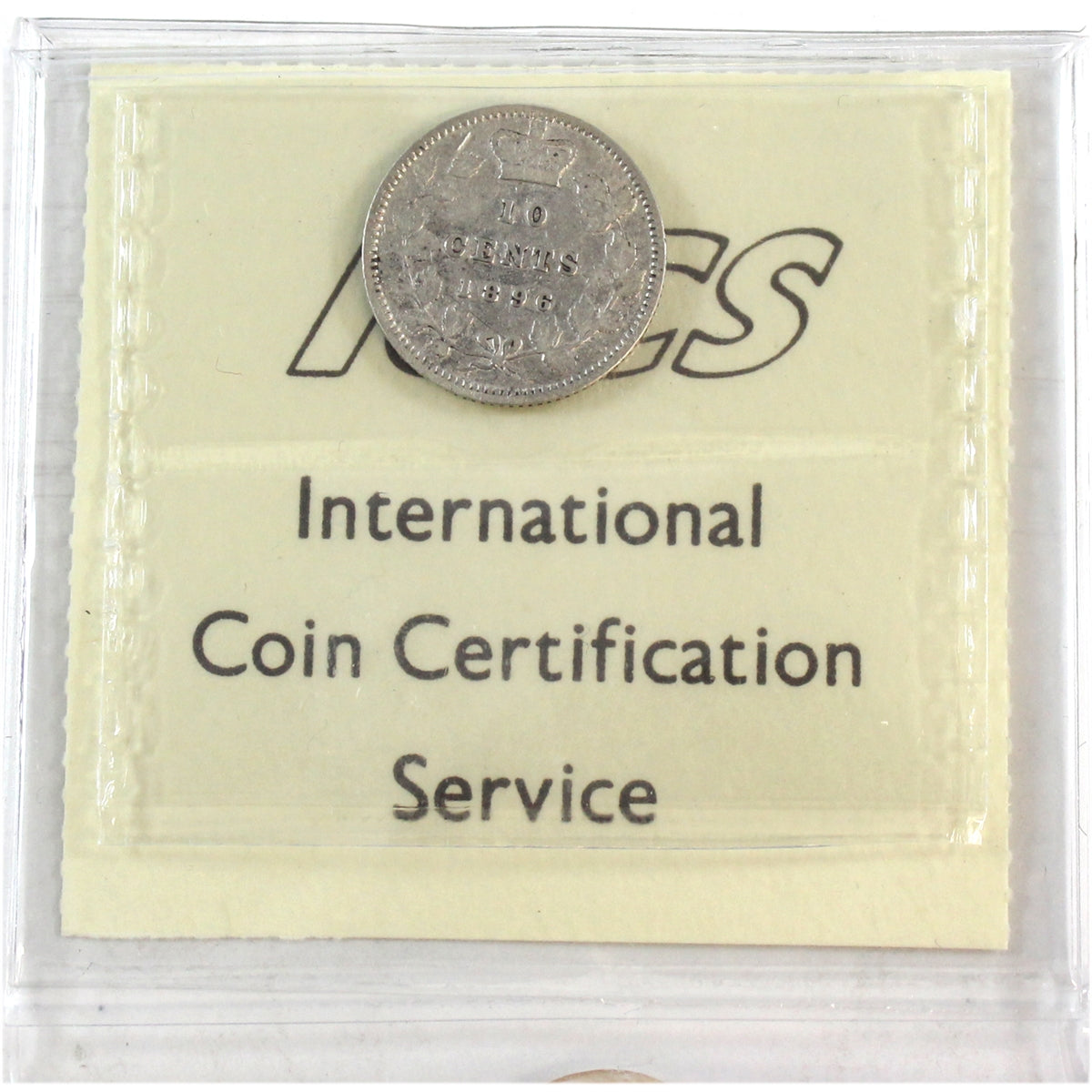 1896 Obv. 5 Canada 10-cents ICCS Certified F-15