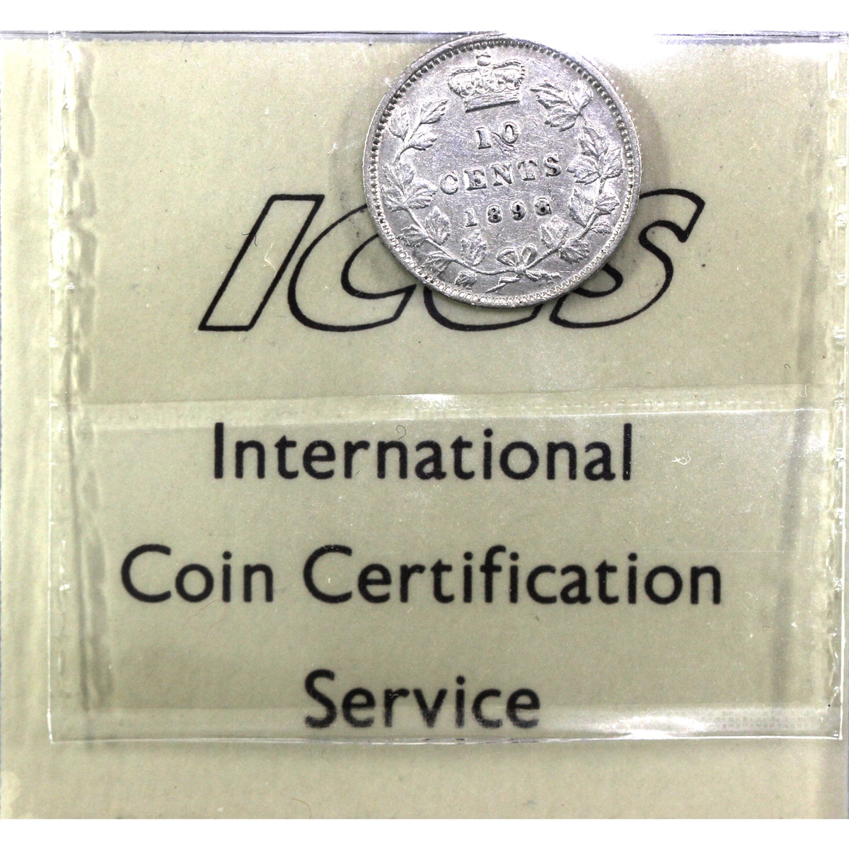 1898 Obv. 6 Canada 10-cents ICCS Certified VF-30