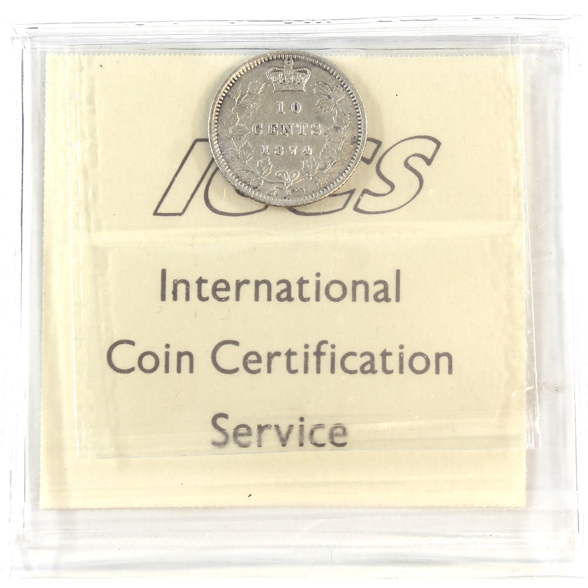 1874H Canada 10-cents ICCS Certified VF30
