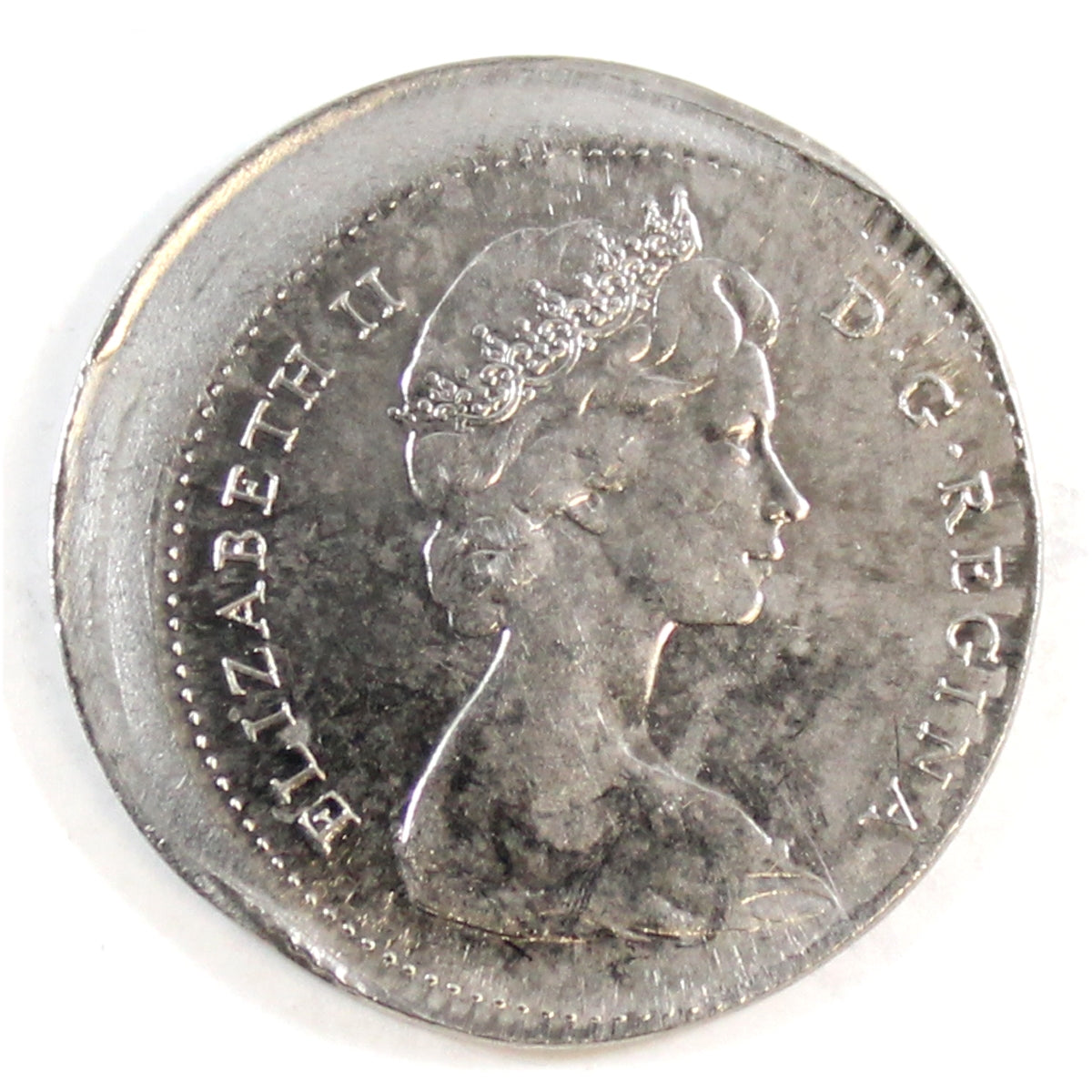1975 Off Center Strike Canada 10 cent Brilliant Uncirculated (MS-63) $