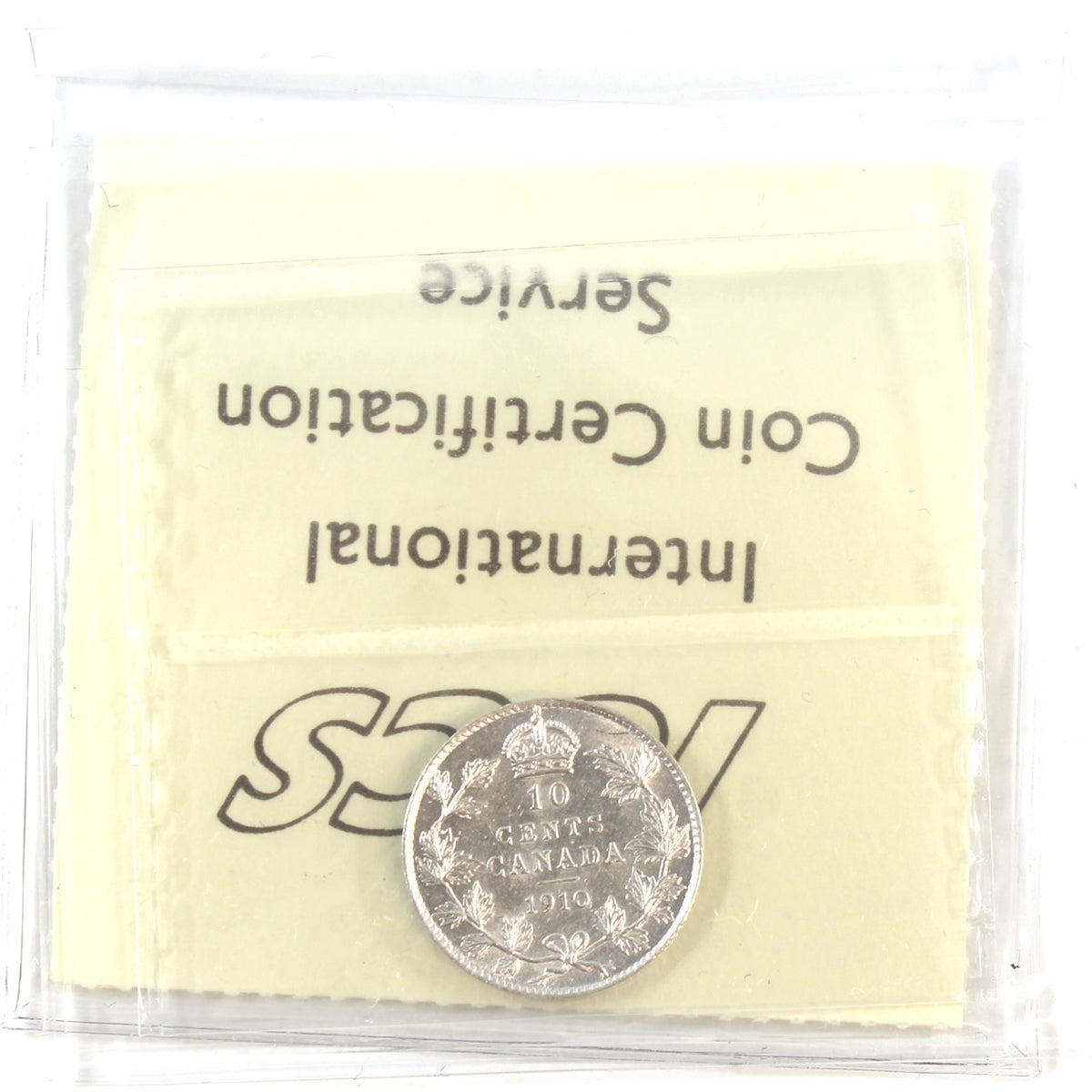 1910 Canada 10-cents ICCS Certified AU50