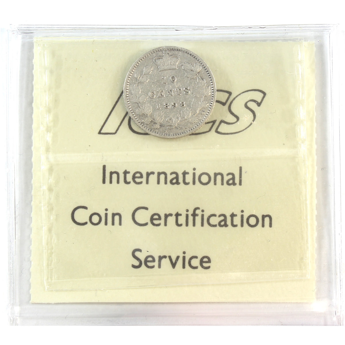 1898 Obv. 6 Canada 10-cents ICCS Certified VG10