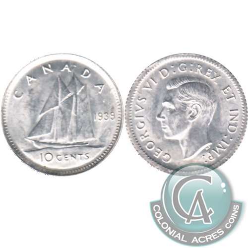 1939 Canada 10-cents Uncirculated (MS60) $