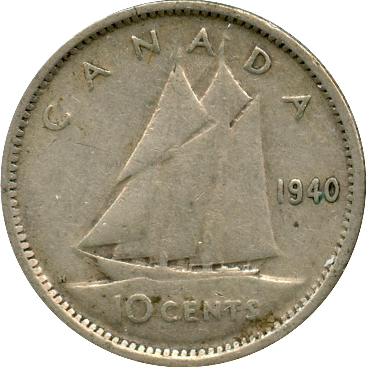 1940 Canada 10-cents Circulated