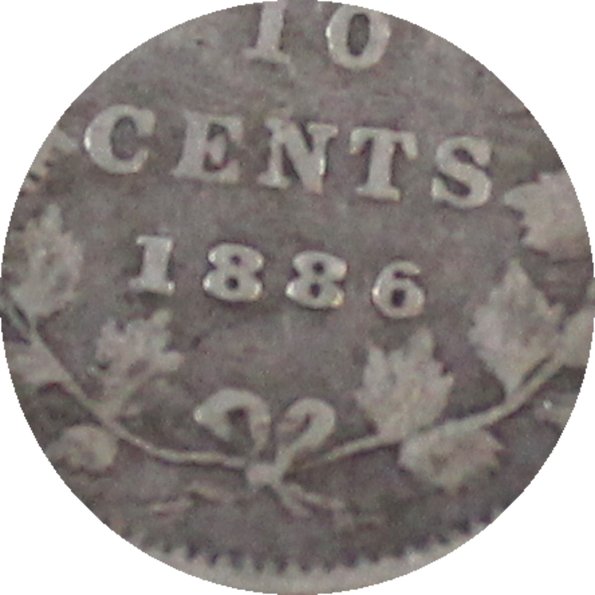 1886 LgePtd 6; Obv. 5 Canada 10-cents ICCS Certified VG8