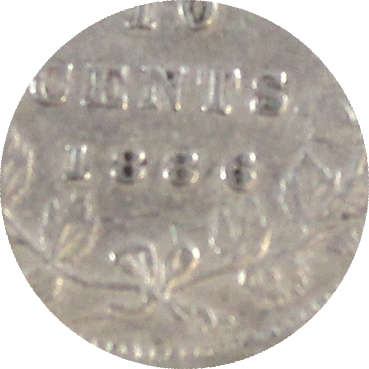 1886 Large Knob 6, Obv. 5 Canada 10-cents ICCS Certified VF30