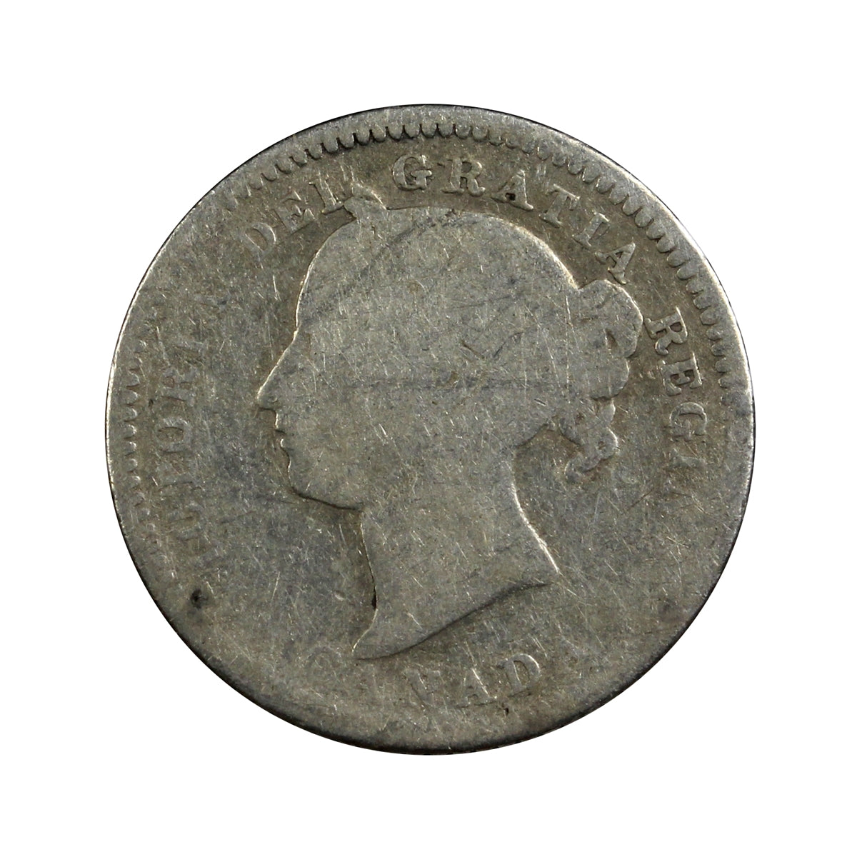 1880H Obv. 2 Canada 10-cents About Good (AG3)