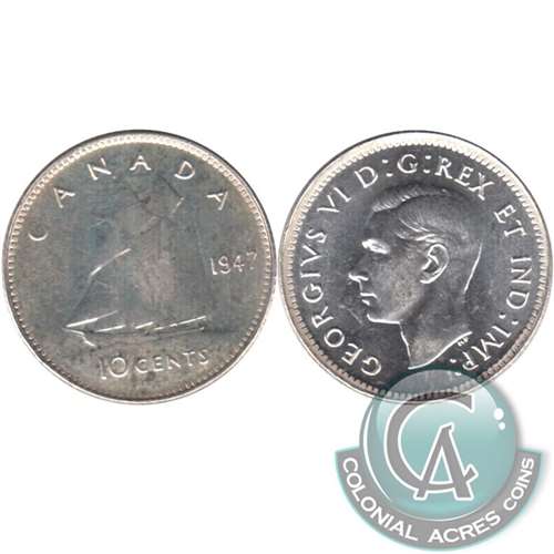 1947 Canada 10-cents UNC+ (MS62) $