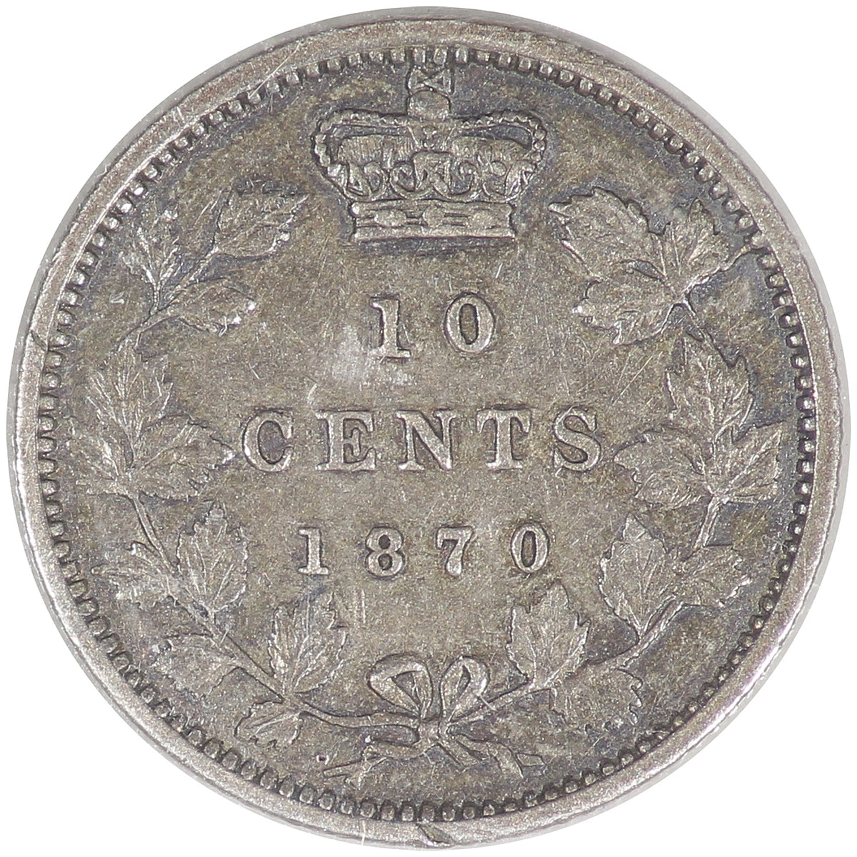 1870 Narrow 0 Canada 10-cents ICCS Certified VF20