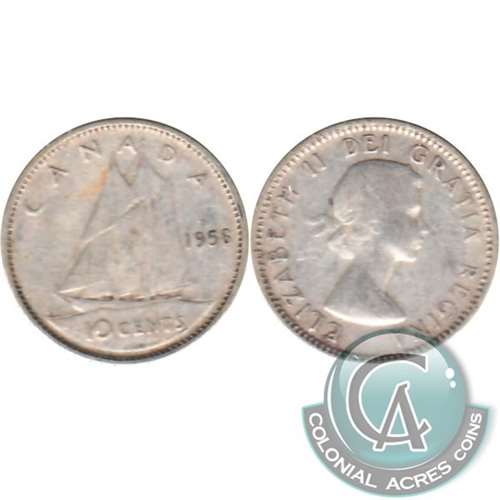 1956 Dot Canada 10-cents Circulated
