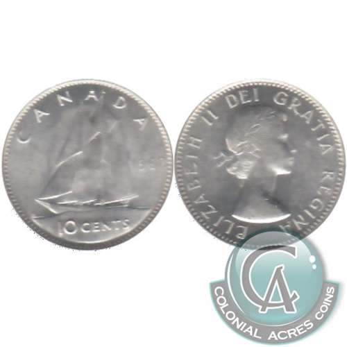 1962 Canada 10-cents Uncirculated (MS60)