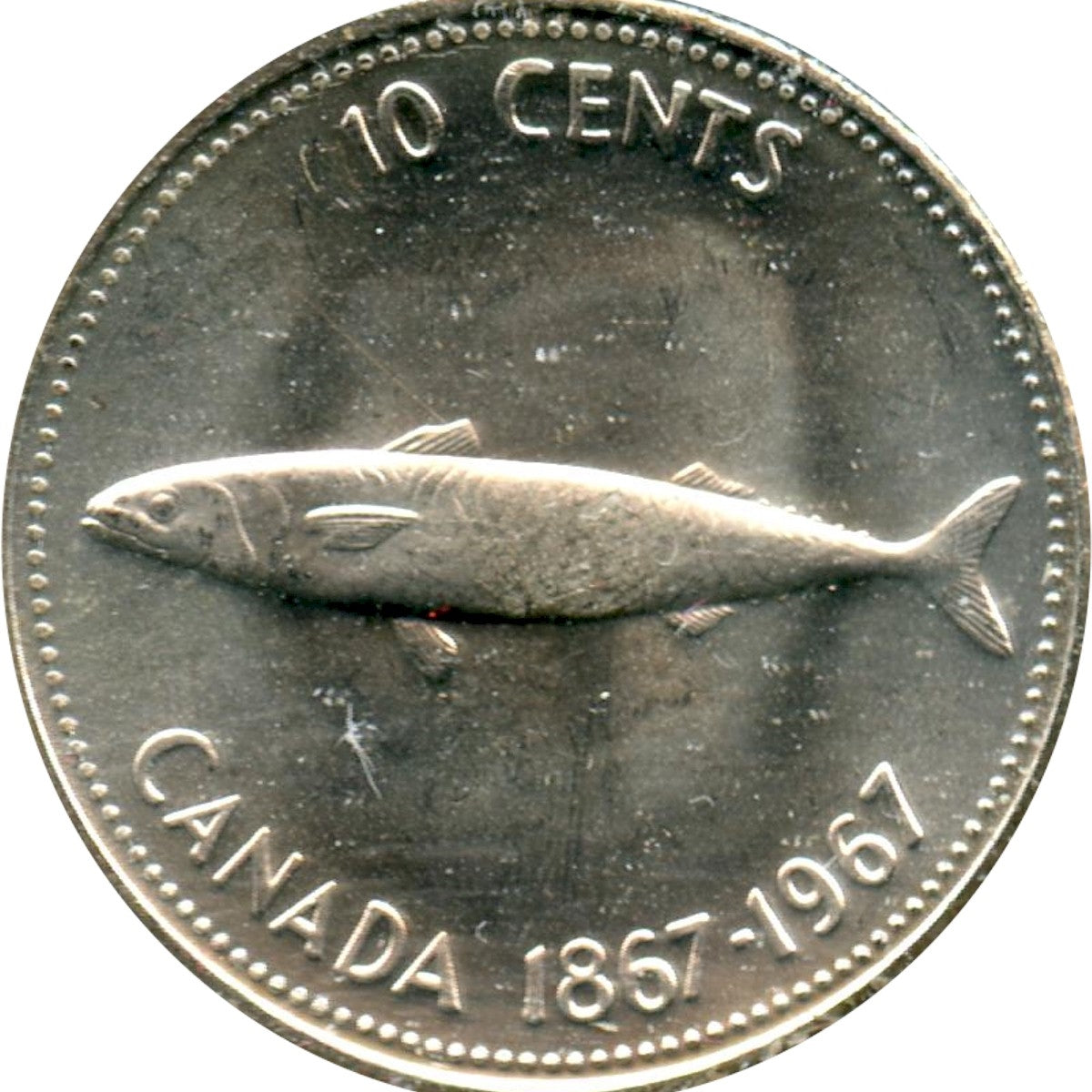 1967 Canada 10-cents Choice Brilliant Uncirculated (MS64)
